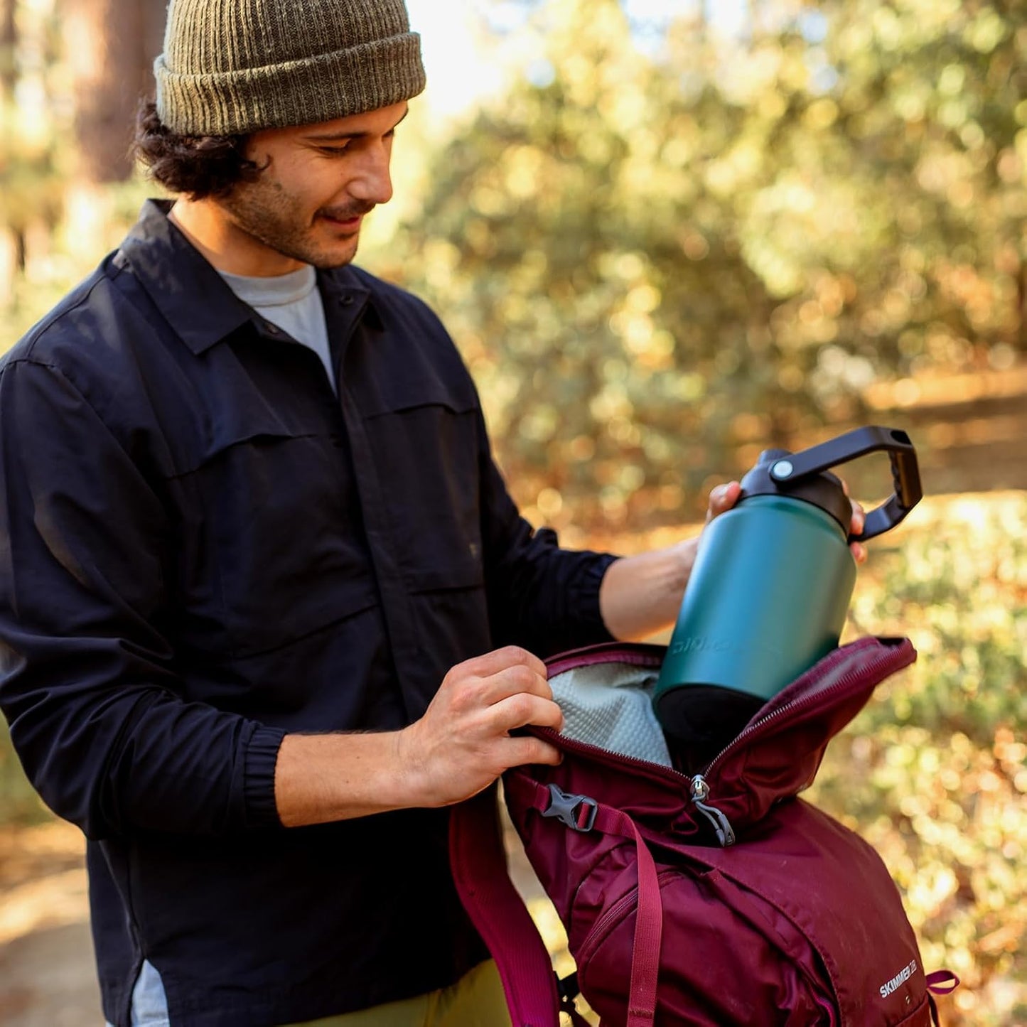 BJPKPK 87oz Insulated Water Bottle, Dishwasher Safe 2/3 Gallon Water Bottle with Ergonomic Handle, BPA Free Leak Proof Water Jug, Stainless Steel Metal Water Bottle with Anti-slip Bottom, Black