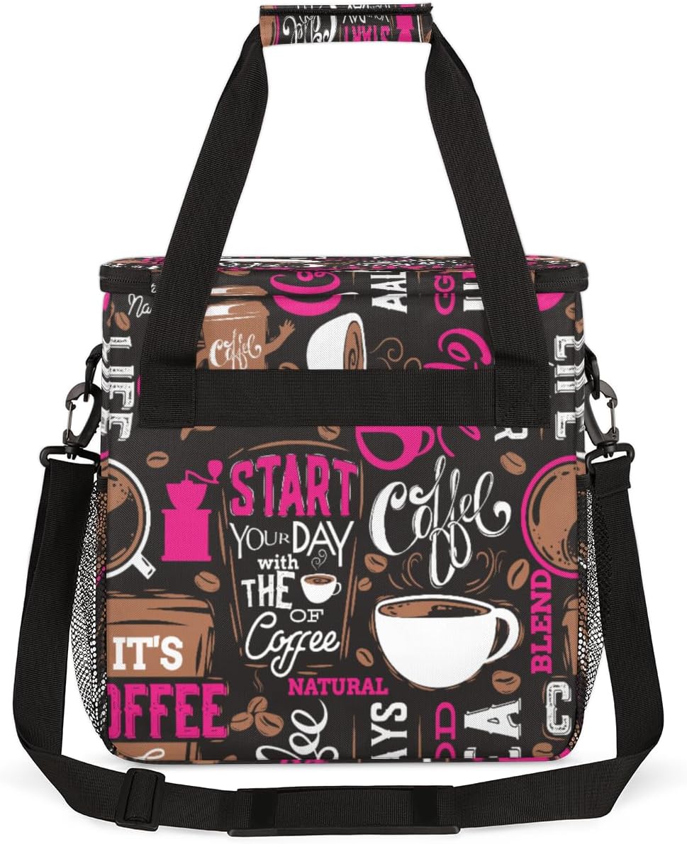 cfpolar Coffee Maker Storage Bag, Waterproof Travel Carrying Storage Tote Bag Organizer Case, Compatible with K-Mini or K-Mini Plus, And Suitable for Other Accessories， With Pockets for K-Cup Pods