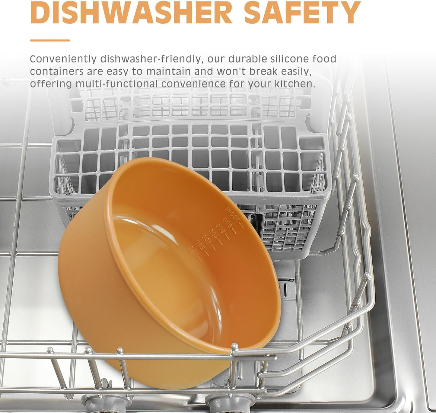 XU&PEIQI Silicone Food Storage Containers & Round Bowls with Lids - Meal Prep Containers for Kitchen Serving, Salad & Lunch - Airtight Microwave/Fridge/Dishwasher Safe BPA-Free 24oz.(Beige)