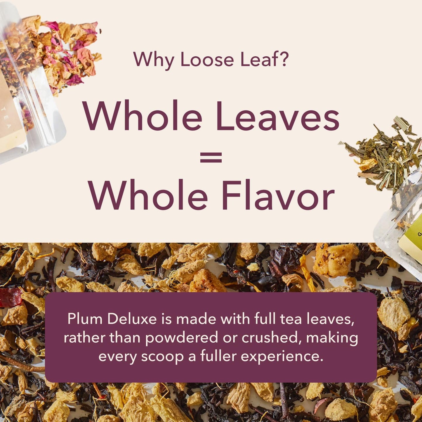 Pecan Black Loose Leaf Tea – Whole Leaf Blend with Pecan Essence and Cinnamon – Caffeinated – No Sweeteners or Artificial Flavors – 60 to 80 Cups – Small Batch USA – Plum Deluxe