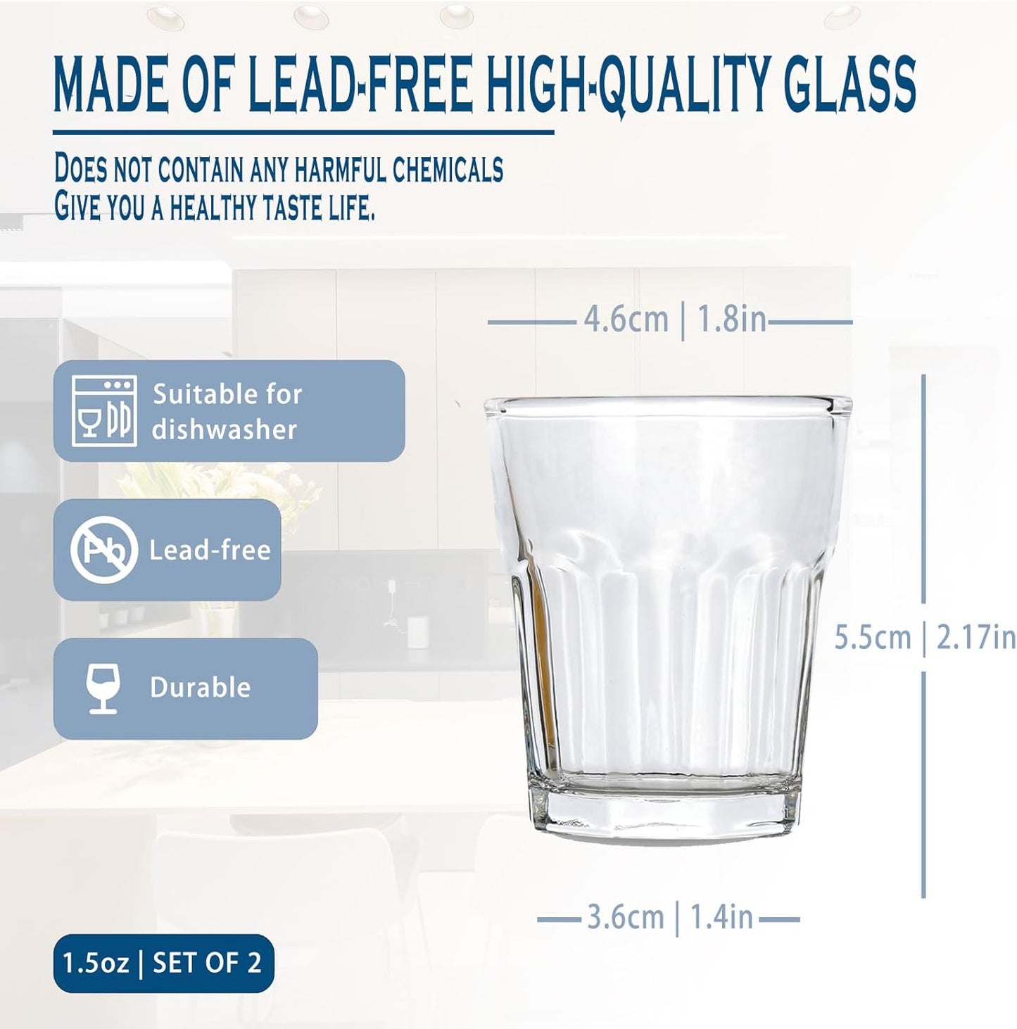 16 Piece Shot Glasses Set 50ML/1.5oz.Small Espresso and LiquorGlasses for Whiskey TequilaVodka, Thick Glass Cups forPotter Style Cocktails Bar Party