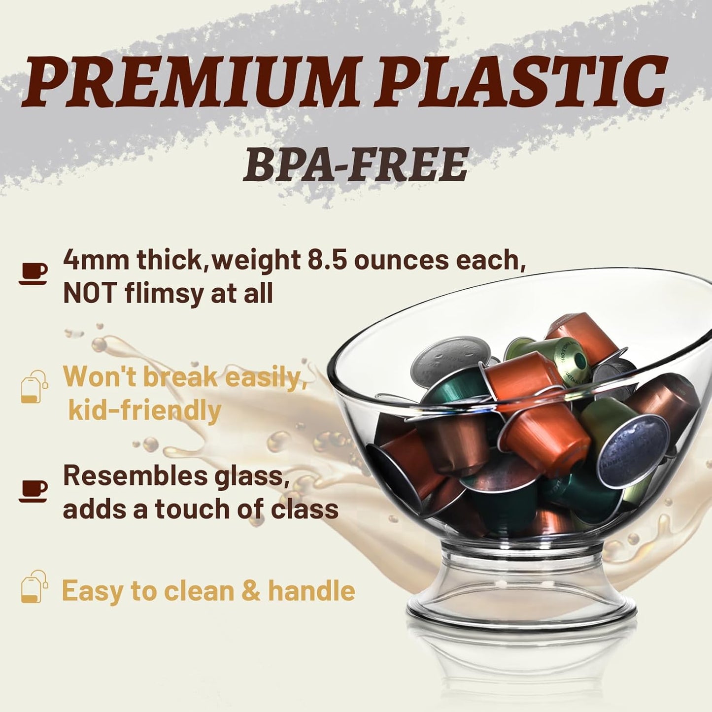 2-Pack Coffee Pod Holder, Plastic Coffee Capsule Organizer, Creamer Container for Coffee Bar, Countertop