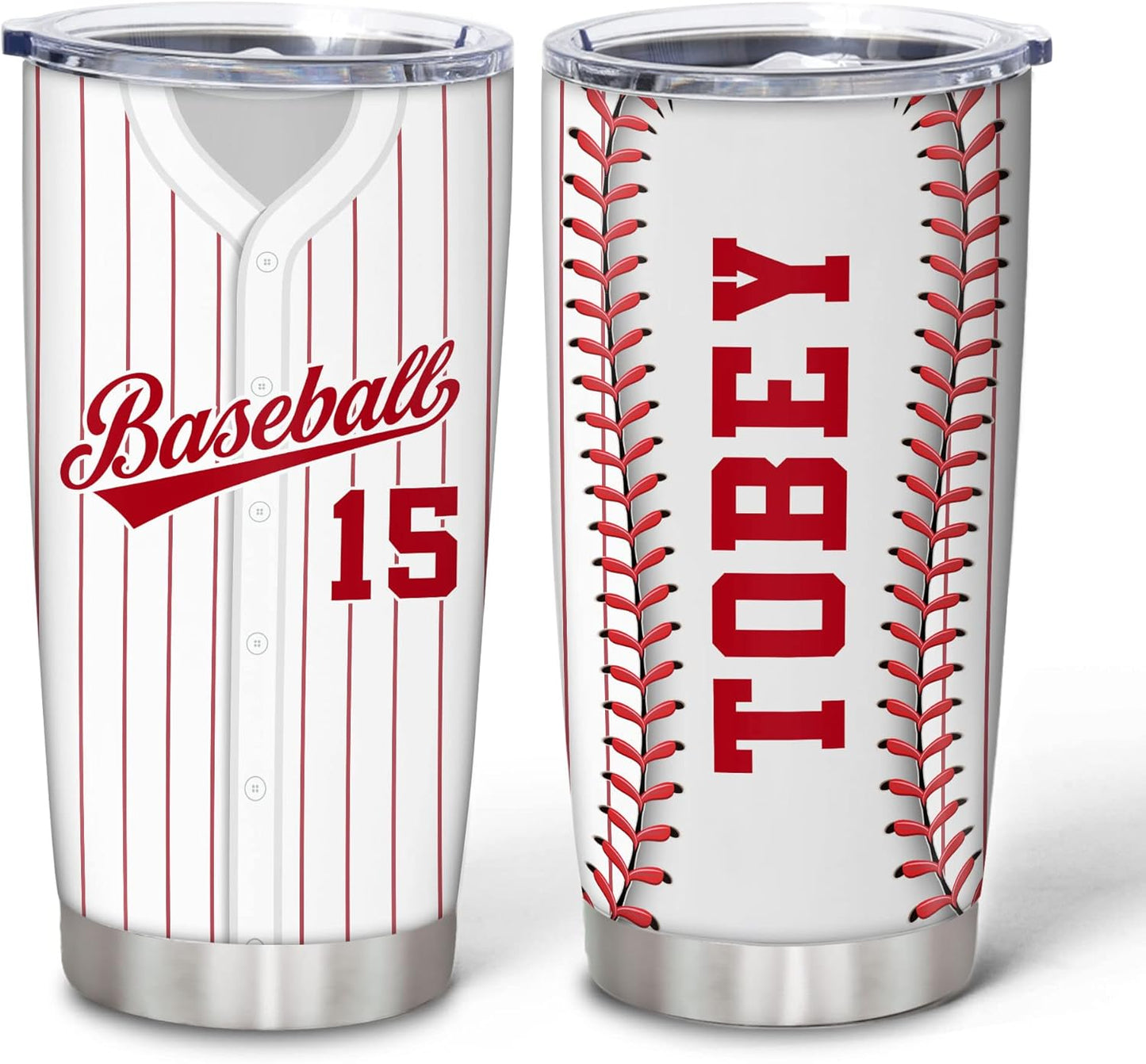 Hyturtle Personalized Baseball Tumbler Baseball Players Design Stainless Steel Double Walled Vacuum Insulated Tumblers 20oz30oz Coffee Travel Mug Cup Christmas Gift For Men Boys Friends Dad Sports Fan