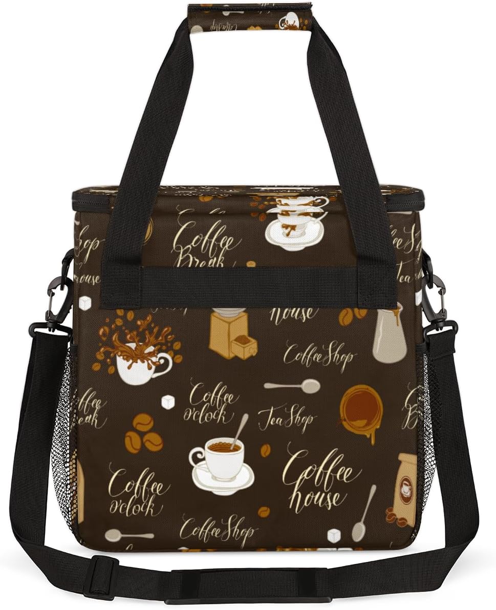 cfpolar Coffee Maker Storage Bag, Waterproof Travel Carrying Storage Tote Bag Organizer Case, Compatible with K-Mini or K-Mini Plus, And Suitable for Other Accessories， With Pockets for K-Cup Pods