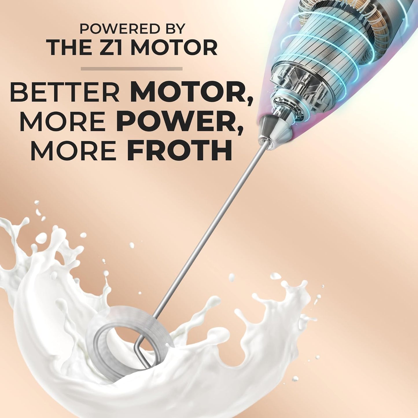 Zulay Powerful Milk Frother Handheld Foam Maker for Lattes - Whisk Drink Mixer for Coffee, Mini Foamer for Cappuccino, Frappe, Matcha, Hot Chocolate by Milk Boss (Bubblegum)