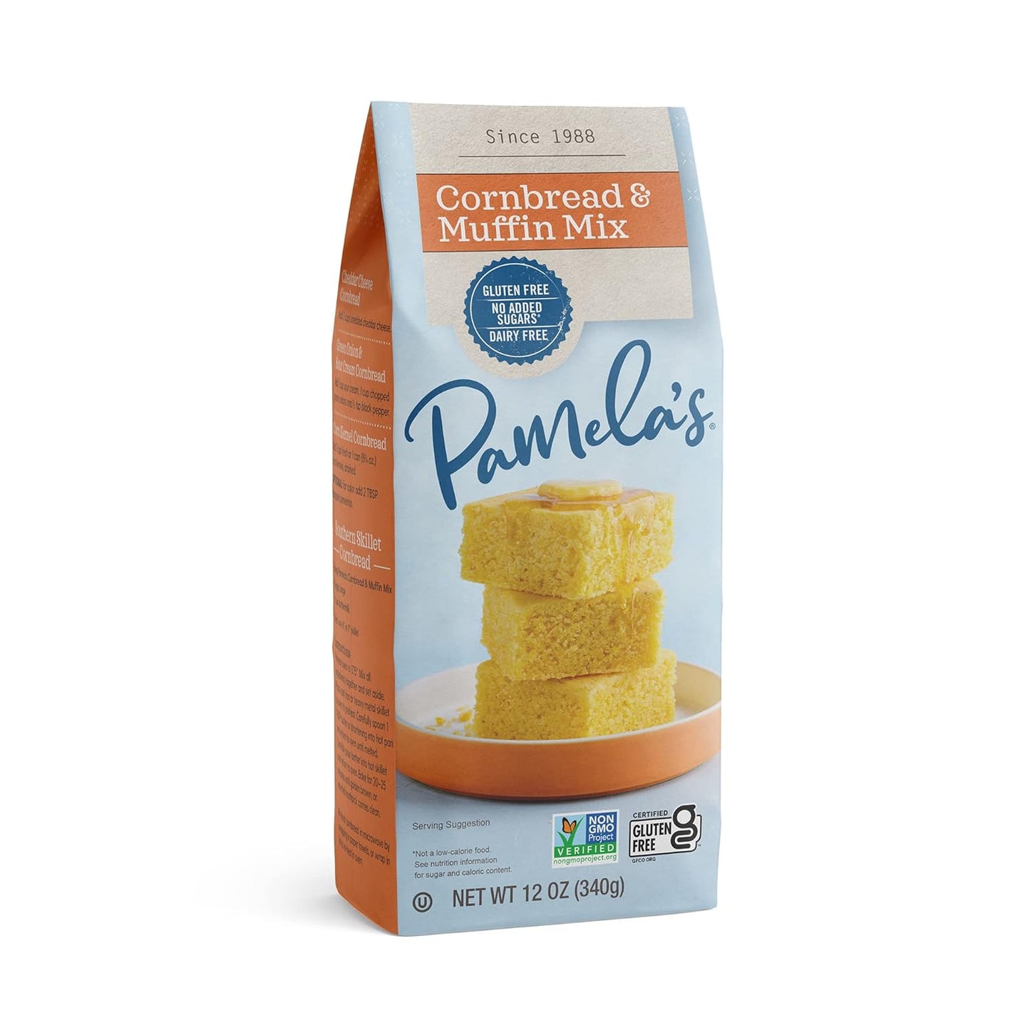 Pamela's Gluten Free Cornbread & Muffin Mix, Organic Corn, 12 Ounce Bag (Pack of 6)
