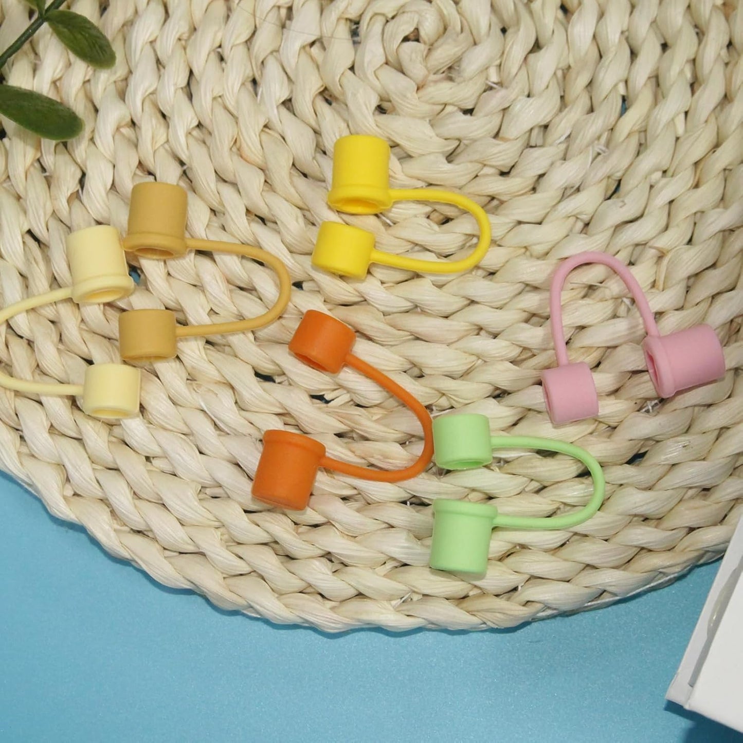 Straw Toppers for Stanley, Straw Cover Caps for 10mm/0.39inch diameter straws 30OZ/40OZ Stanley Tumblers, Food Grade Silicone. (5pcs-Basics-Green)