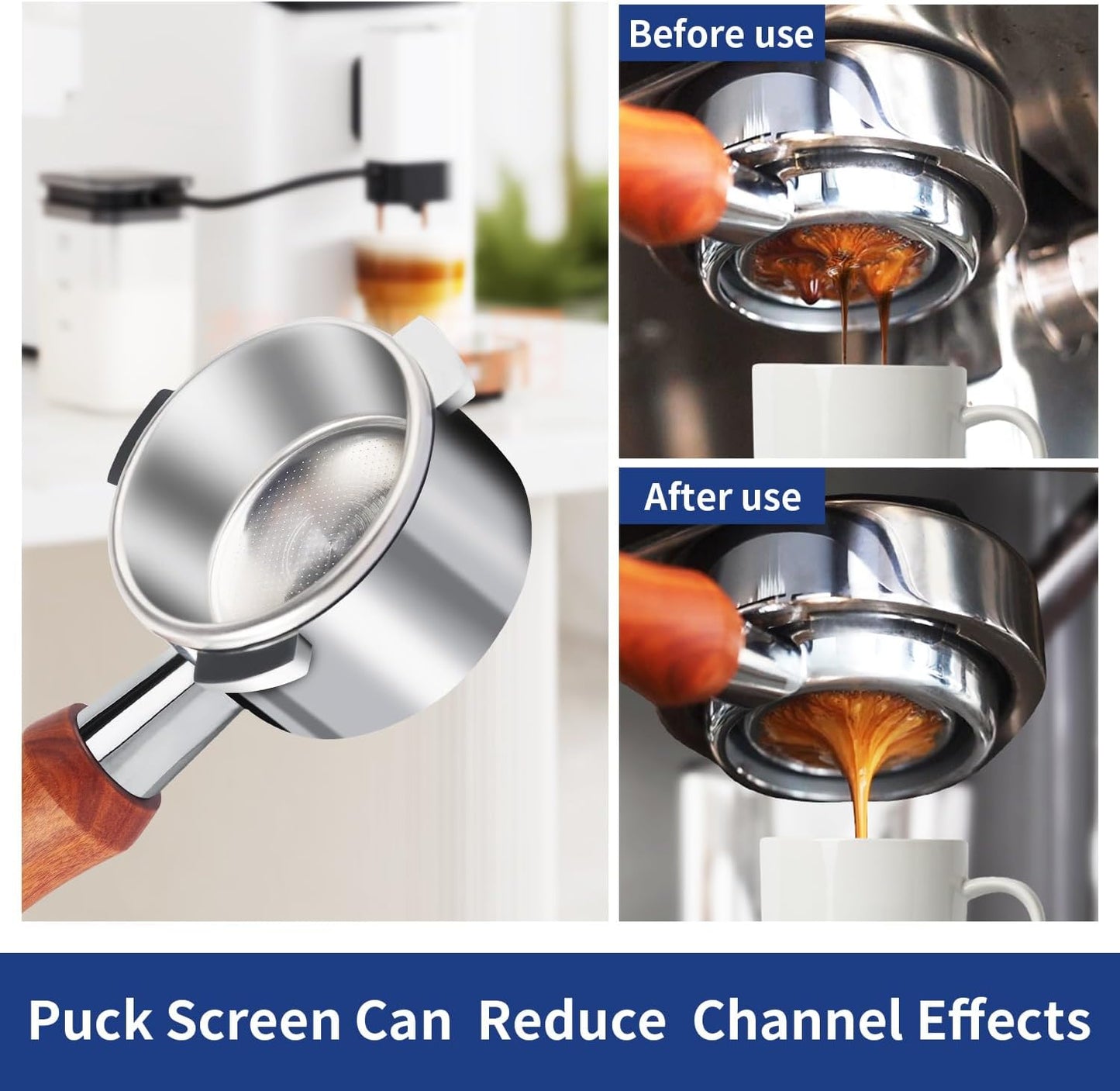 54mm Bottomless Portafilter with Stainless Steel Filter Holder & Basket - 3-Ear Espresso Filter for Breville Barista Express (BES870/878/875/840/Duo-Temp Pro) - Durable Solid Wood Handle –by Aeglemana