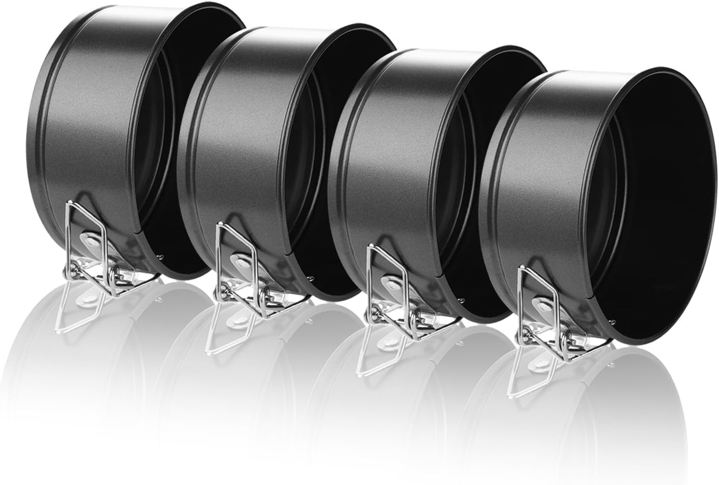 Hiware 4-Inch Mini Springform Pan Set - 4 Piece Small Nonstick Cheesecake Pan for Mini Cheesecakes, Pizzas and Quiches