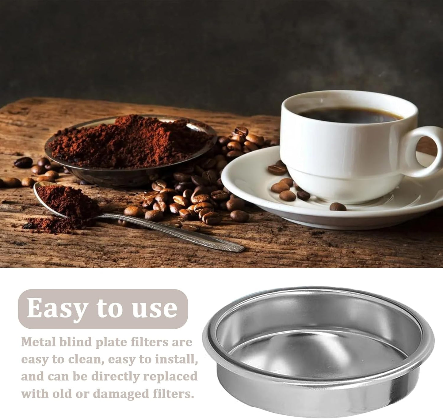 58mm Backflush Disk, Blind Portafilter Basket for Espresso Coffee Machine Maker Back Flush Insert Basket 2 Pcs