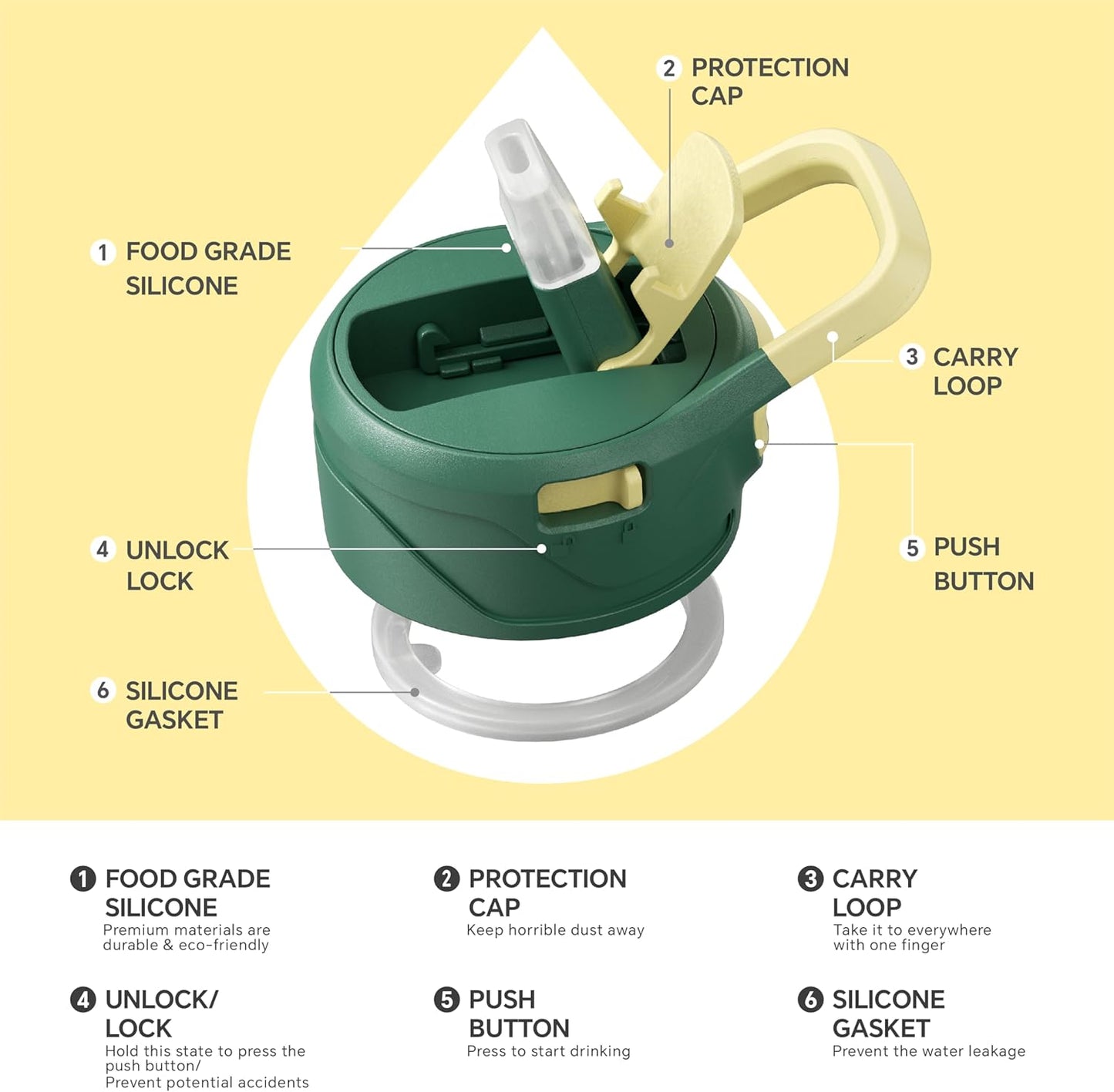 IDEUS Insulated Water Bottle 12oz, Stainless Steel Insulated Water Bottle For School, Insulated Bottles With Straws Leakproof, Vacuum Double Wall Water Bottles For Boys And Girls With 2 Lids, BPA Free