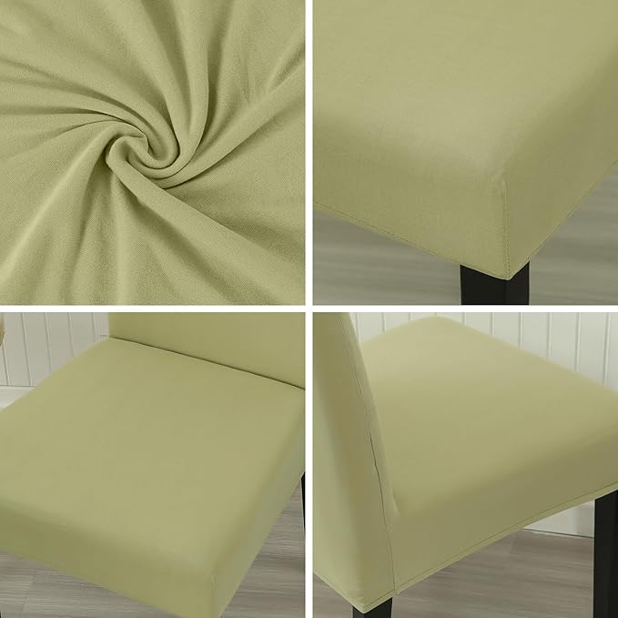 JQinHome Sage Green Chair Covers for Dining Room Set of 4, High Stretch Removable Washable Parsons Chair Slipcover for Home Party Hotel Wedding Ceremony (4PCS,Sage Green)