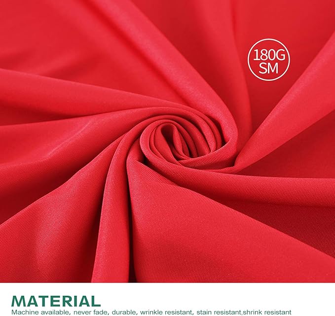 Surmente Red Tablecloth for Round Tables, 120-inch Round Table Cloths for Weddings, Banquets, or Restaurants