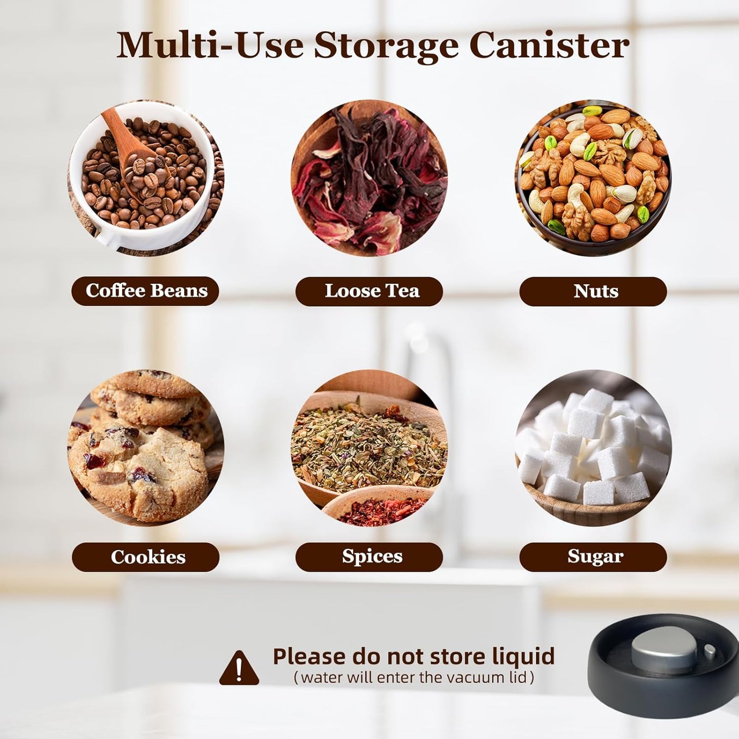 Vacuum Glass Jar with Airtight Lid,27floz/800ml Borosilicate Glass Coffee Canister Container,Perfect for Coffee Beans & Grounds,Loose Leaf Tea,Candy,Sugar,Nuts,Spices