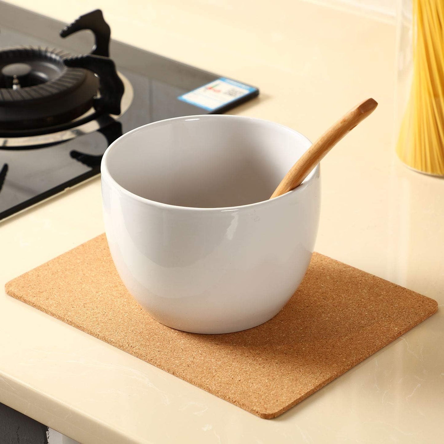 Boao 4 Pack Rectangle Cork Trivets for Hot Dishes 11'' x 8'' x 0.2'' Cork Plant Coasters Placemat Hot Pad Sheet Heat Resistant for Kitchen Countertops Table Pots Pans Restaurant Cafe Wedding Supplies