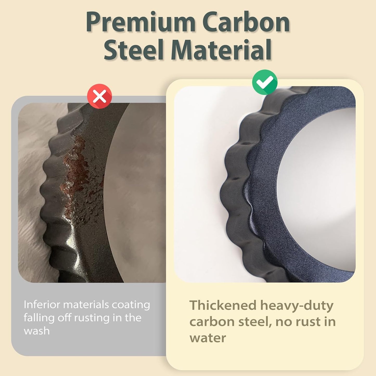 Mini Tart Pans Removable Bottom: Nonstick 4 Inch Quiche Pan Fluted Edge Set of 16 - Sturdy Carbon Steel Tart Molds for Baking - Easy Loose for Pie/Fruit/Egg/Cake - Suitable for Home Bakers