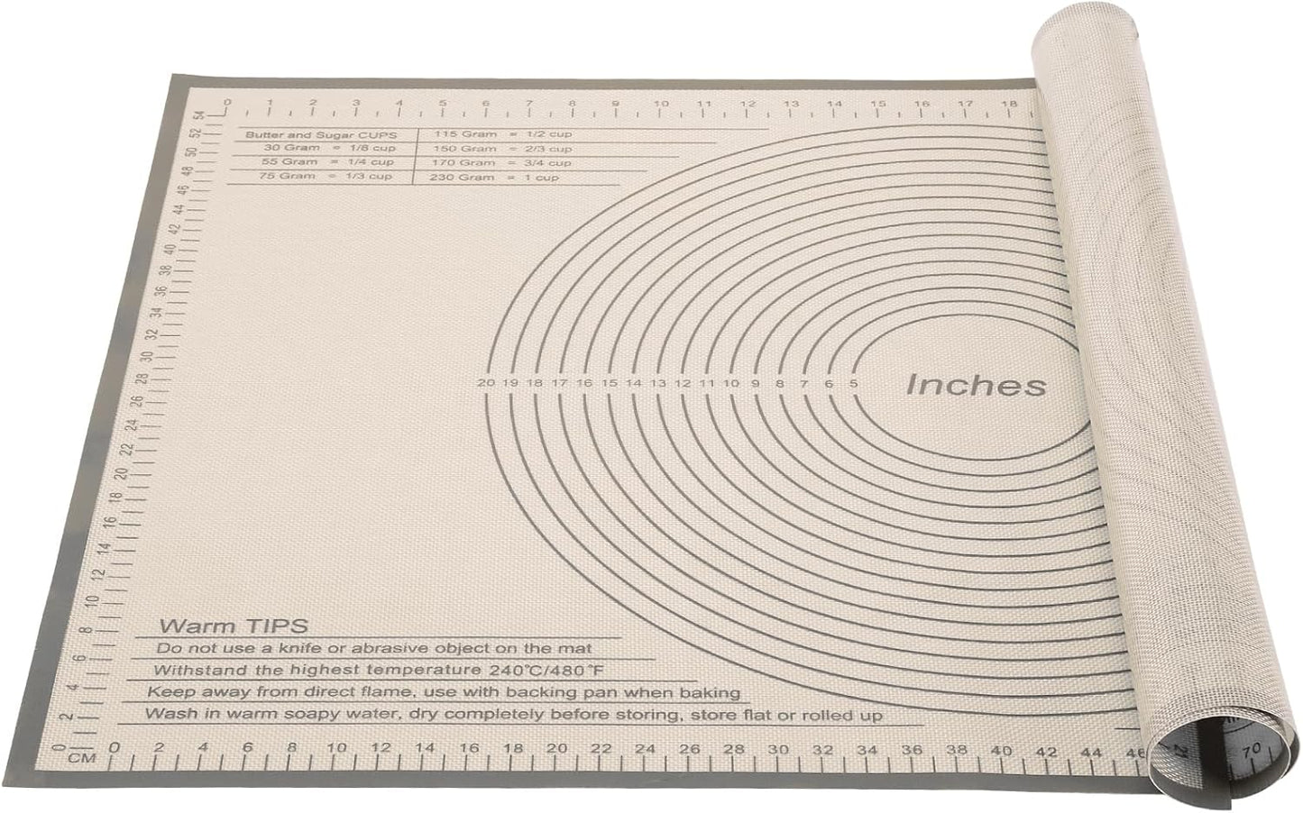 Silicone Pastry Mat 36x24 Inch - Nonstick Baking Mat Perfect for Dough, Pastry, Pie Crust, Fondant, Pasta/Pizza, Kitchen Counter