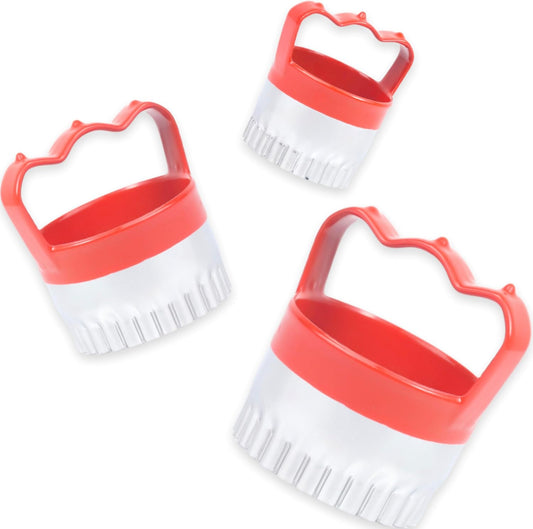 3 Pcs Fluted Round Biscuit Cutters with Handle 3" 3.5" 4", Scalloped Biscuit Cookie Cutter Set, 0.4mm Stainless Steel, 2-Inch Deep Design