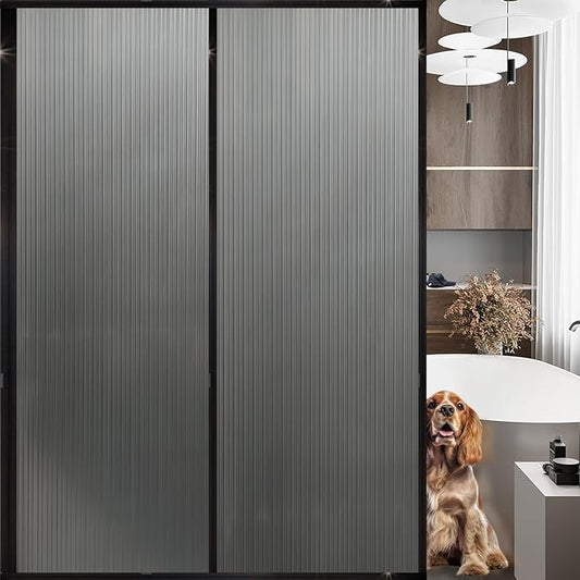 Frosted Glass Window Privacy Film Decorative, Bathroom Privacy Film for Glass Windows Cover, Static Cling, Removable, Reusable, Anti-UV, Anti-Glare, Heat Blocking,Changhong,17.5X78.7Inch