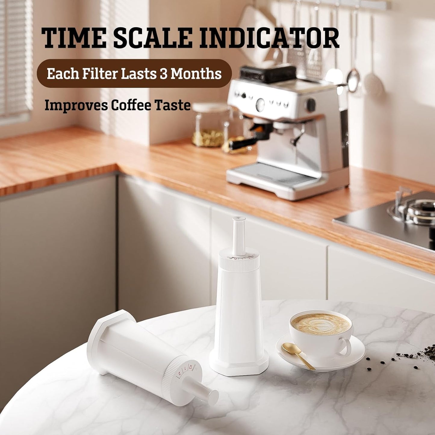 Water Filter for Breville Espresso Machine: 4 Pack Water Filters Replacement Compatible with Breville Barista Touch BES880 Barista Pro BES878 Oracle Touch BES990 BES980 Dual Boiler BES920