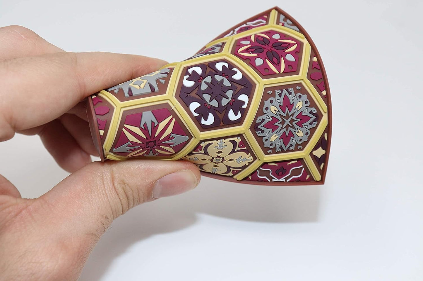 Coasters for Drinks – Set of 4 Coasters, Silicone, Protect Against Water Marks or Damage - Fit All Cups, 3.5" Inch Size Fits, Colored Coasters (Burgundy)