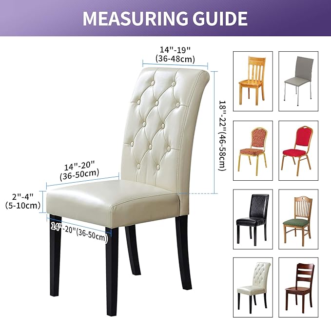 Joccun Chair Covers for Dining Room Set of 2,Dining Chair Slipcover Stretch Dining Room Chair Covers Seat Protector,Washable Parsons Chair Cover for Home,Banquet(Dark Gray,2 Pack)