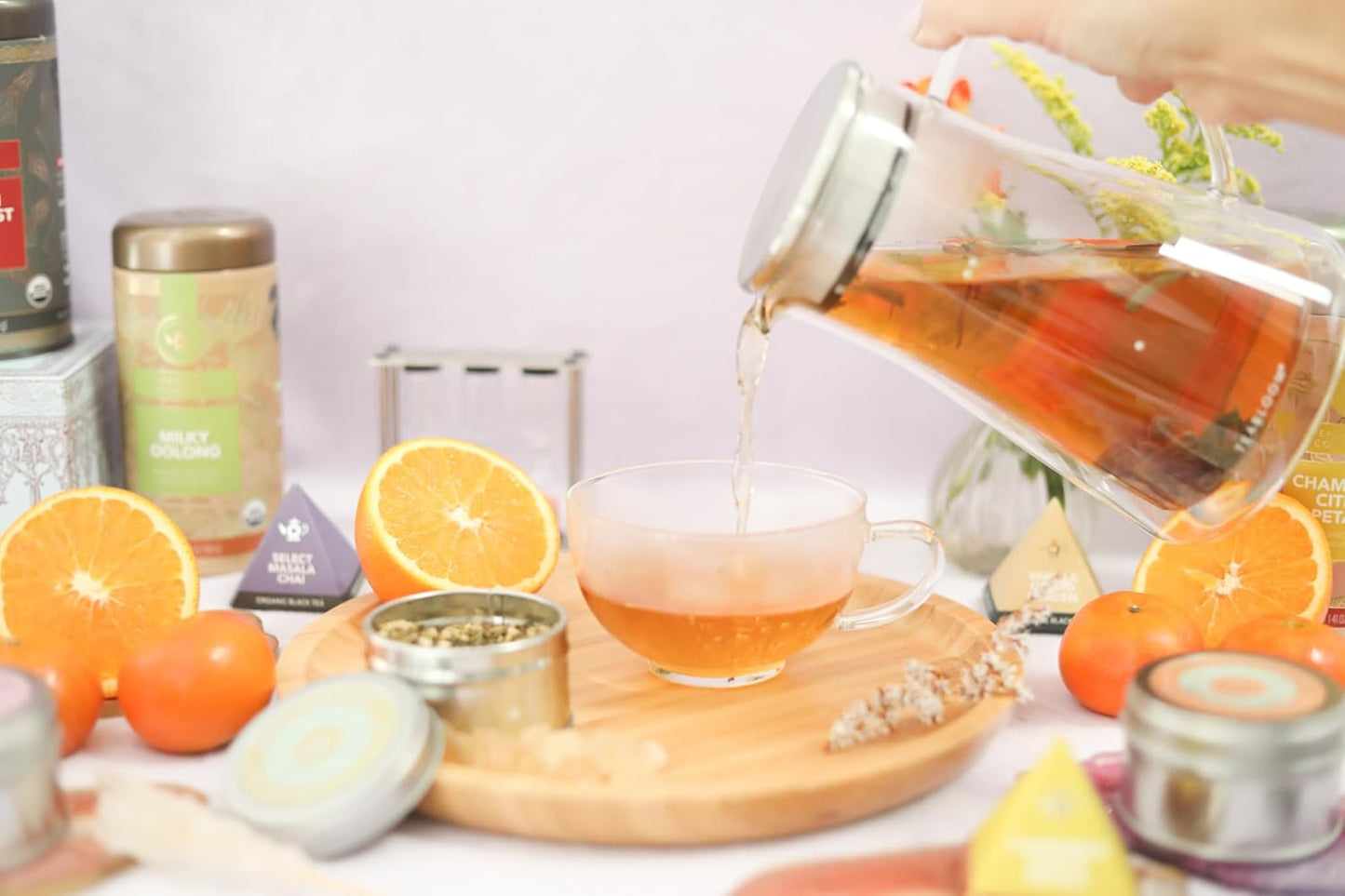 Teabloom Insulated Teapot Keeps Tea Hot – Tea Maker For Two (24 oz) – Double Wall Heatproof Glass Tea Steeper with Stainless Steel Filter Lid for Loose Leaf Tea