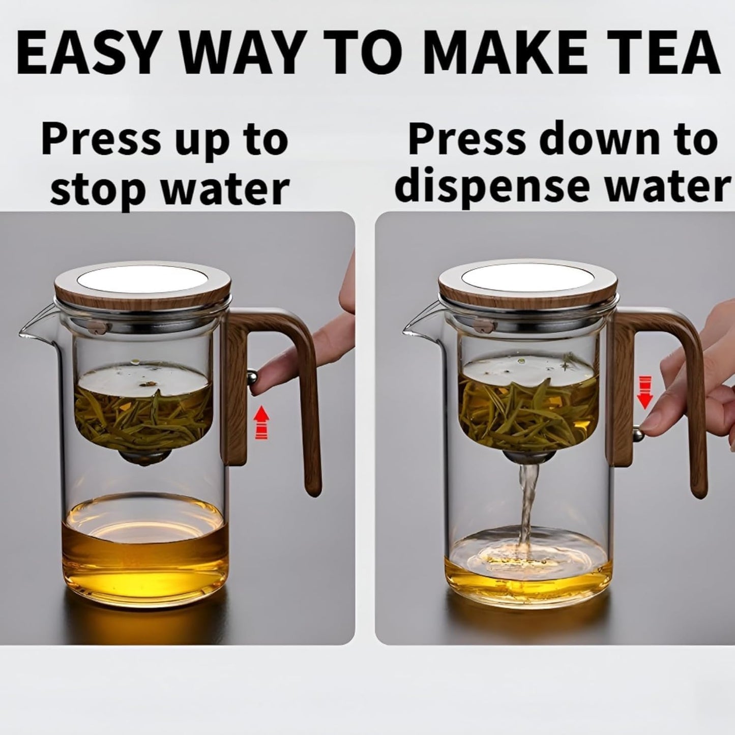 Enchanti Tea Pot, Creative Witchcraft Magic Glass Teapot, Detachable Loose Tea Glass Tea Infuser, Ideal for Tea Steeper-34oz (approx. 1000 ml)