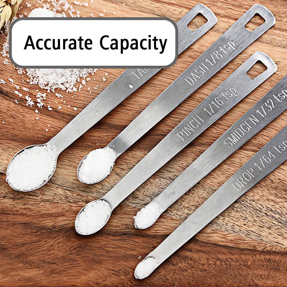 2PCS 1/32 Teaspoon(1/32tsp, 0.16ml, Smidgen) Single Tiny Measuring Spoon, Small Individual Stainless Steel Measure Spoons Only