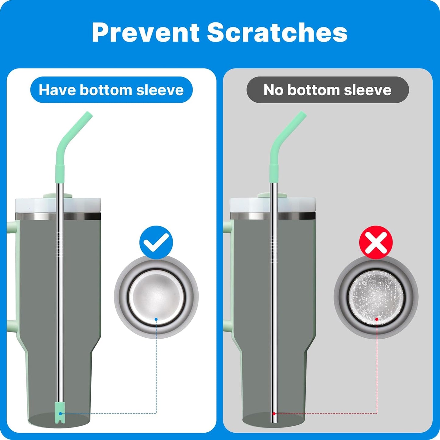 6Pcs Silicone Straw Tips, Reusable Rubber Straw Tips for Metal Straws and Other 0.31Inch (8MM Outdiameter) Straws, Fit for Stanley Cup Tumbler (Multicolor 2)