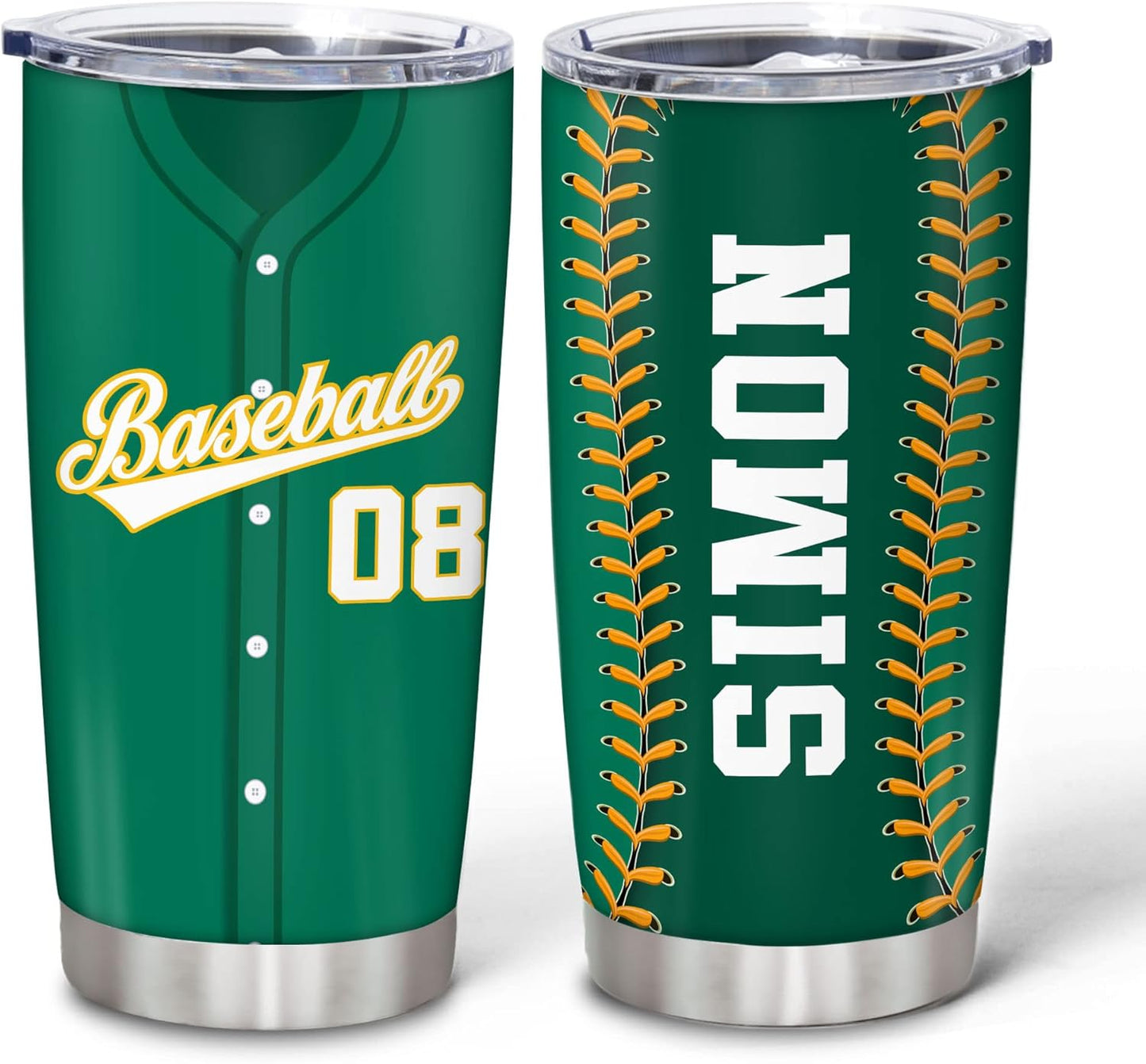 Hyturtle Personalized Baseball Tumbler Baseball Players Design Stainless Steel Double Walled Vacuum Insulated Tumblers 20oz30oz Coffee Travel Mug Cup Christmas Gift For Men Boys Friends Dad Sports Fan