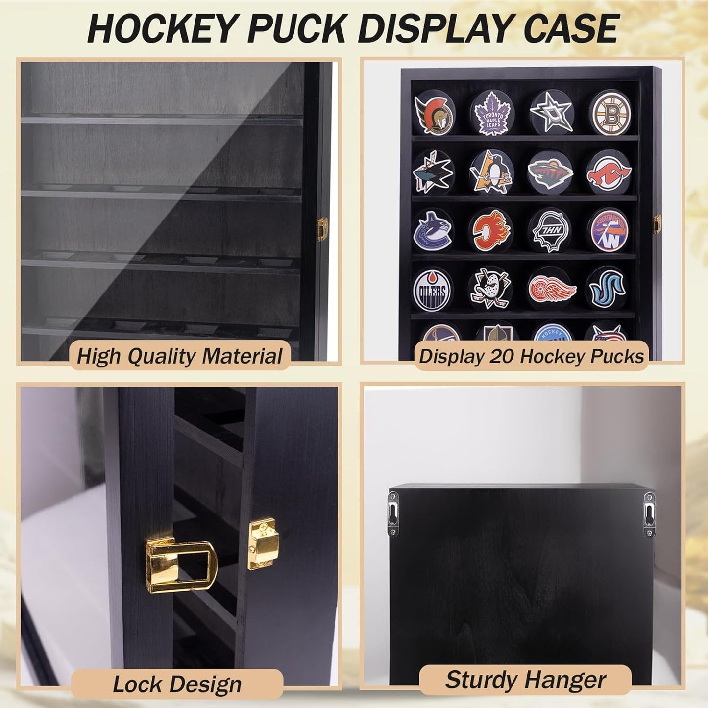 20pcs Hockey Puck Display Case,Puck Display Case,Hockey Puck Case Wall Mount,Hockey Puck Holder,Hockey Puck Display Box,Hockey Puck Shadow Box