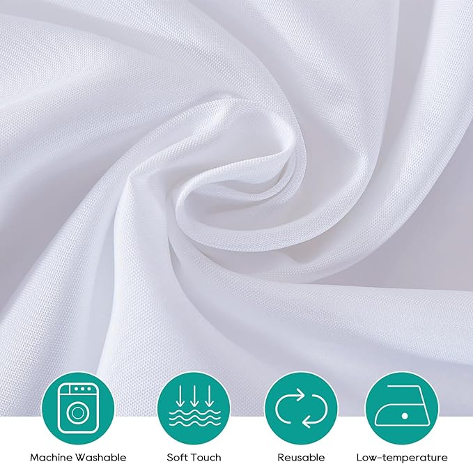 Surmente 120 inch Round tablecloths -10 Pack White Round Table Cloths, Polyester Fabric Table Covers for Weddings, Banquets, or Restaurants