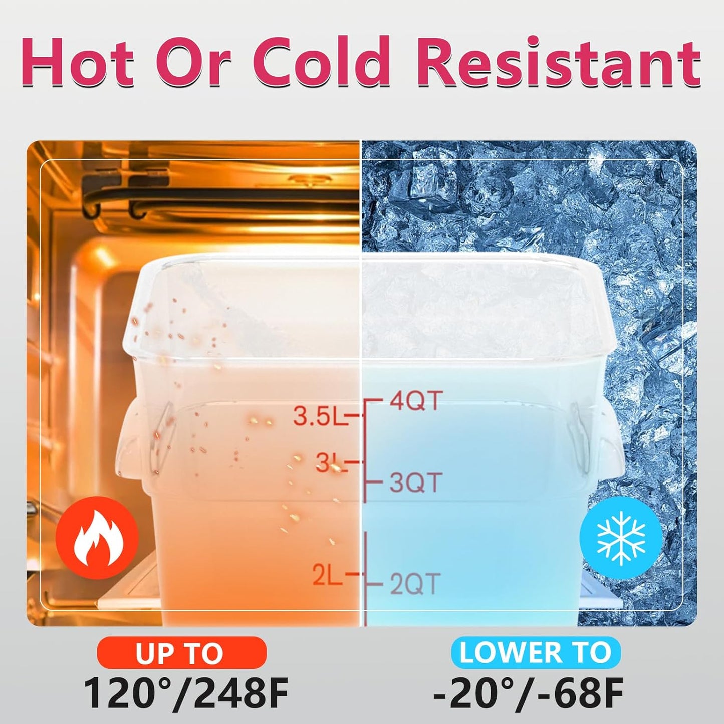 4 Pack 4 Quart Square Clear Food Storage Containers with Lids Cereal Containers Storage Airtight Food Storage Containers for Restaurant Kitchen Home