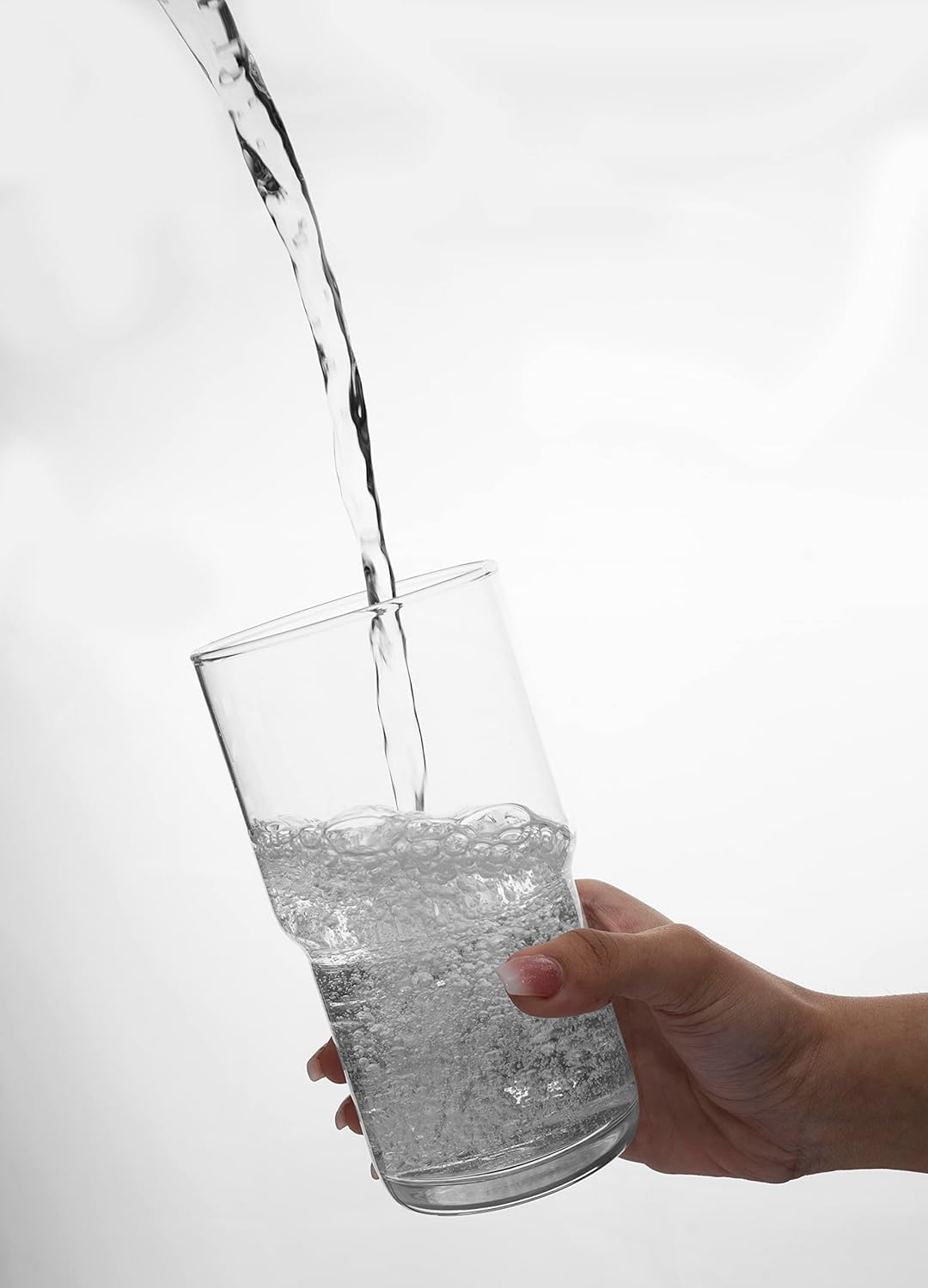 LEMONSODA Stackable Iced Coffee Glasses Set of 6, 48-15 and 21oz Drinking Glasses for Lattes, Tea, Coffee, and Water (21oz, Set of 6)