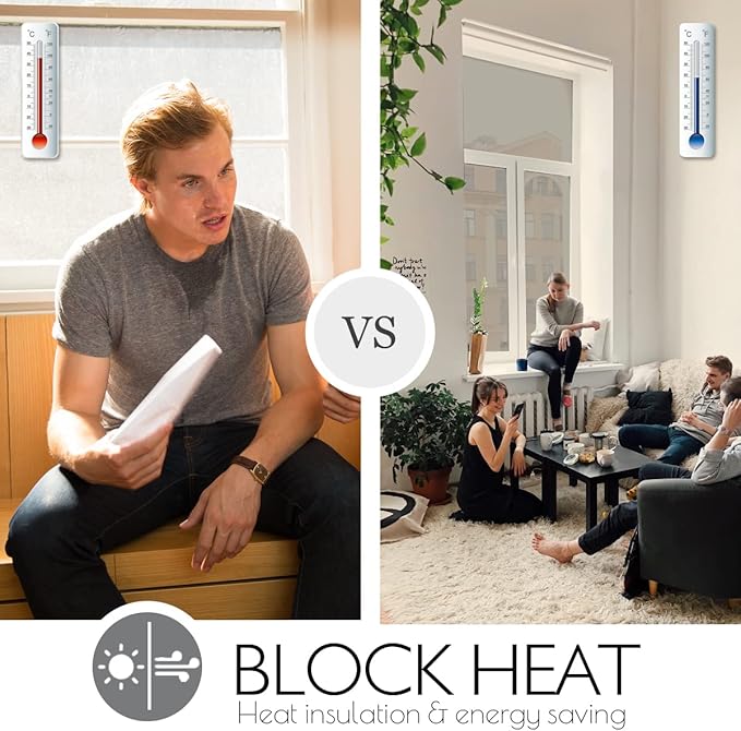 HIDBEA One Way Privacy Window Film, Daytime Mirror Reflective Heat Control UV Sun Blocking Non-Adhesive Static Cling Window Tint for Home and Office(Black-Silver, 35.4 Inch x 8.2 Feet)