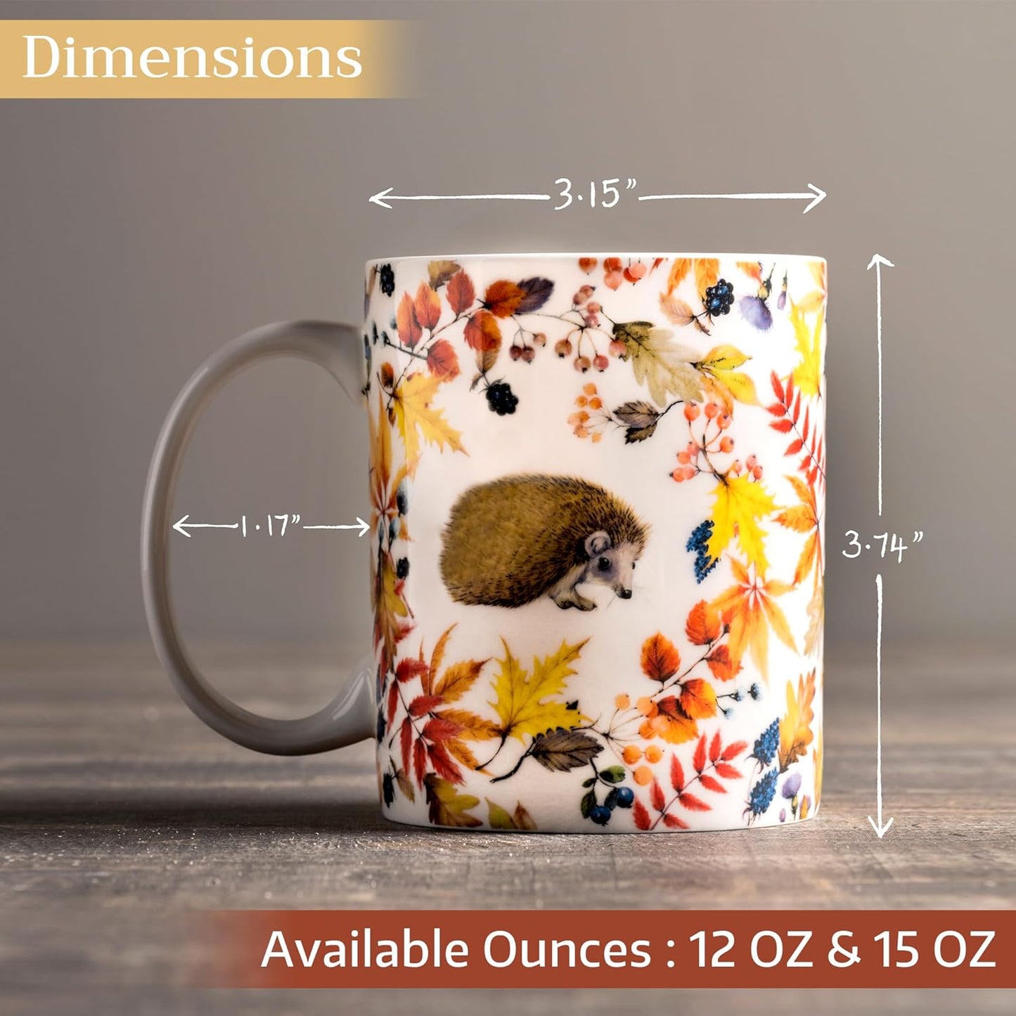 Maison d' Hermine Coffee Mug with Handles Fine Bone China Mugs Pack of Two Tea Cups for Hot Beverages Cappuccino Latte Home Restaurant Office Perfect for Gift (Sous-Bois, 12 Ounce)