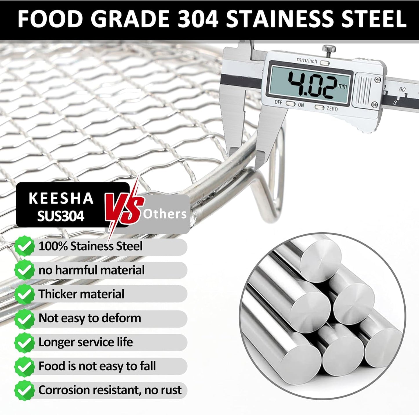 Cooling Racks Set with 2 x Dish Racks, 1 x 12" Basting Cover Dome and 2 x Oil Bottle, Premium 304 Stainless Steel Steamer & Canning Rack for Cooking and Baking