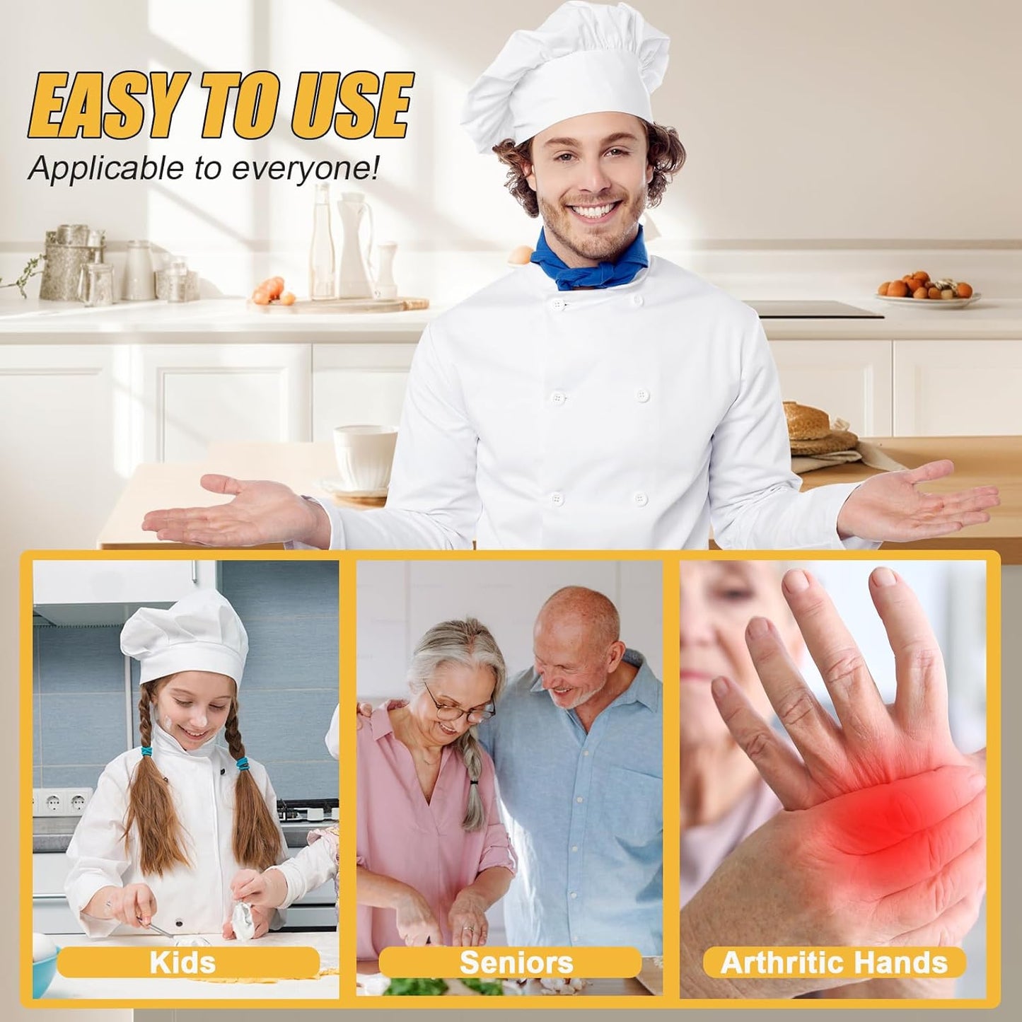 Commercial Can Opener, ICEKATl Can Opener Manual Heavy Duty Easy for Big Cans with Magnet, Folding Hand Crank With Comfortable Long Handles