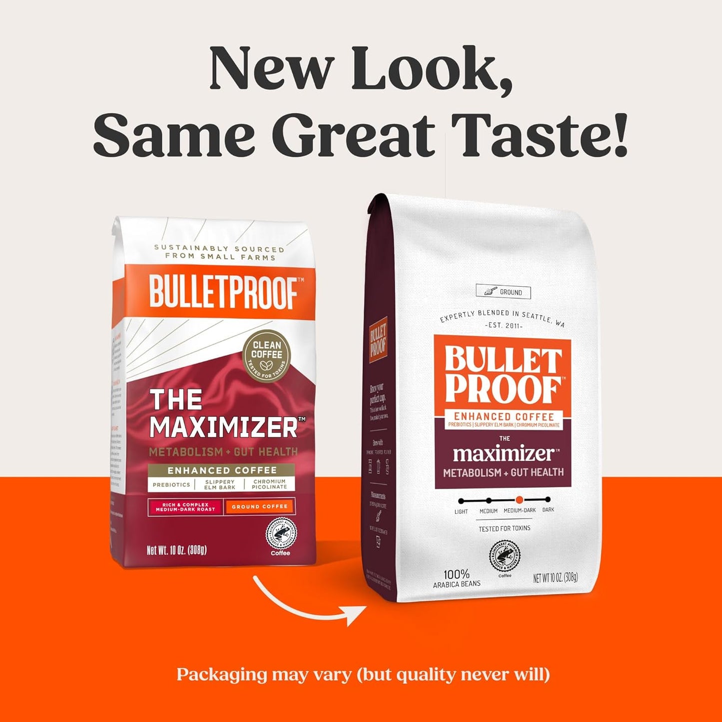 Bulletproof The Maximizer Ground Coffee, 10 Ounces, Clean Coffee with Prebiotics, Metabolism and Gut Health Support, Packaging May Vary
