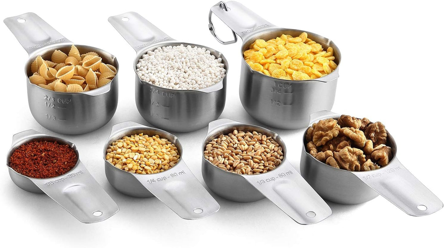 Spring Chef Stainless Steel Measuring Cups & Spoons Set of 20 with Leveler, Nesting 7 Metal Measuring Cups & 13 Spoons for Dry & Liquid Ingredients, Dishwasher Safe Kitchen Tools for Cooking & Baking
