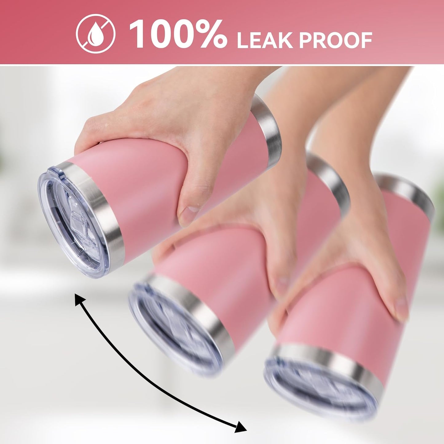 20 oz Tumbler Stainless Steel Tumblers Bulk with Lid Double Wall Insulated Coffee Tumbler Cups for Hot & Cold Drinks Powder Coated Travel Coffee Tumbler Mug Metal (Rose Pink, 12 pack)