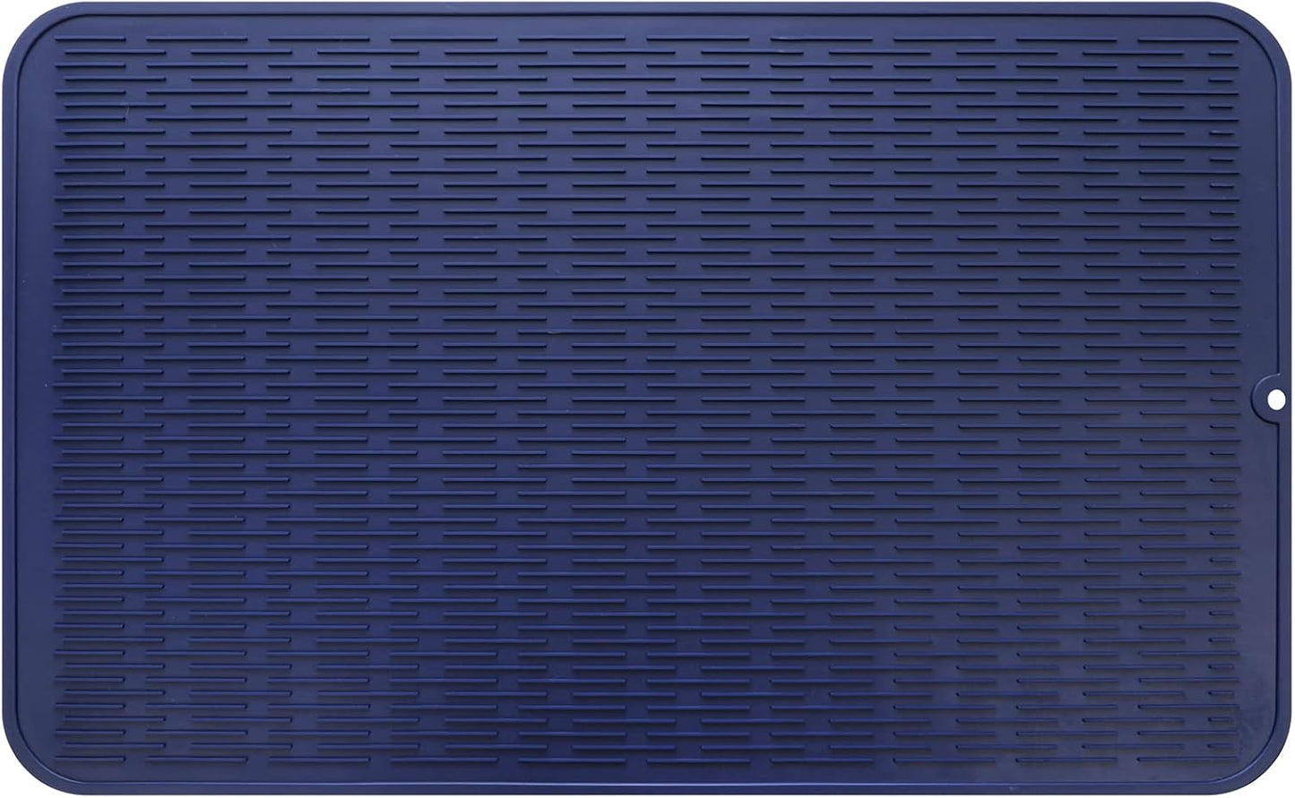 Silicone Dish Drying Mat for Multiple Usage,Easy clean,Eco-friendly,Heat-resistant Silicone Mat for Kitchen Counter or Sink,Refrigerator or Drawer Liner Navy Blue 3XL 28 inches x 18 inches