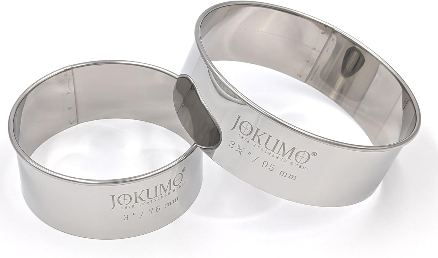 12 Piece Plain Round Pastry/Cookie Cutter Set Heavy Duty Commercial Grade 18/8 304 Stainless Steel - Metal Marked Size – Perfect For Cooking Enthusiast