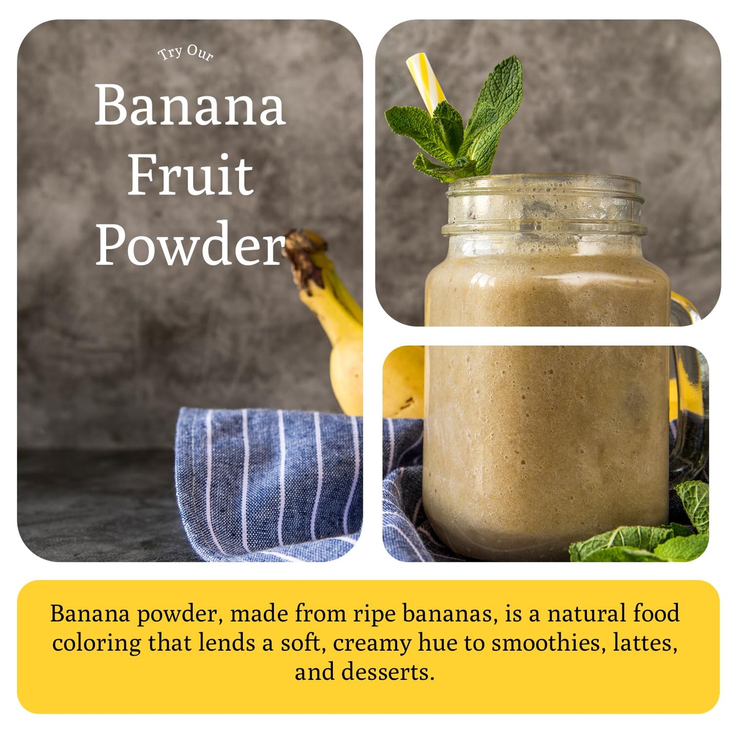 Ancient Roots Banana Powder - 100% Pure & Natural, Non-GMO, Gluten-Free, No Sugar Added, 10.5 ounces (75 servings)