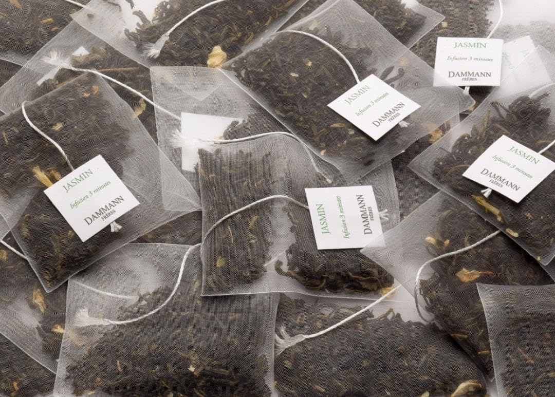 Dammann Freres Sachets, Vert Au Jasmin Tea Bags, Premium Gourmet French Jasmine Green Tea, 25 Count (Single Pack)