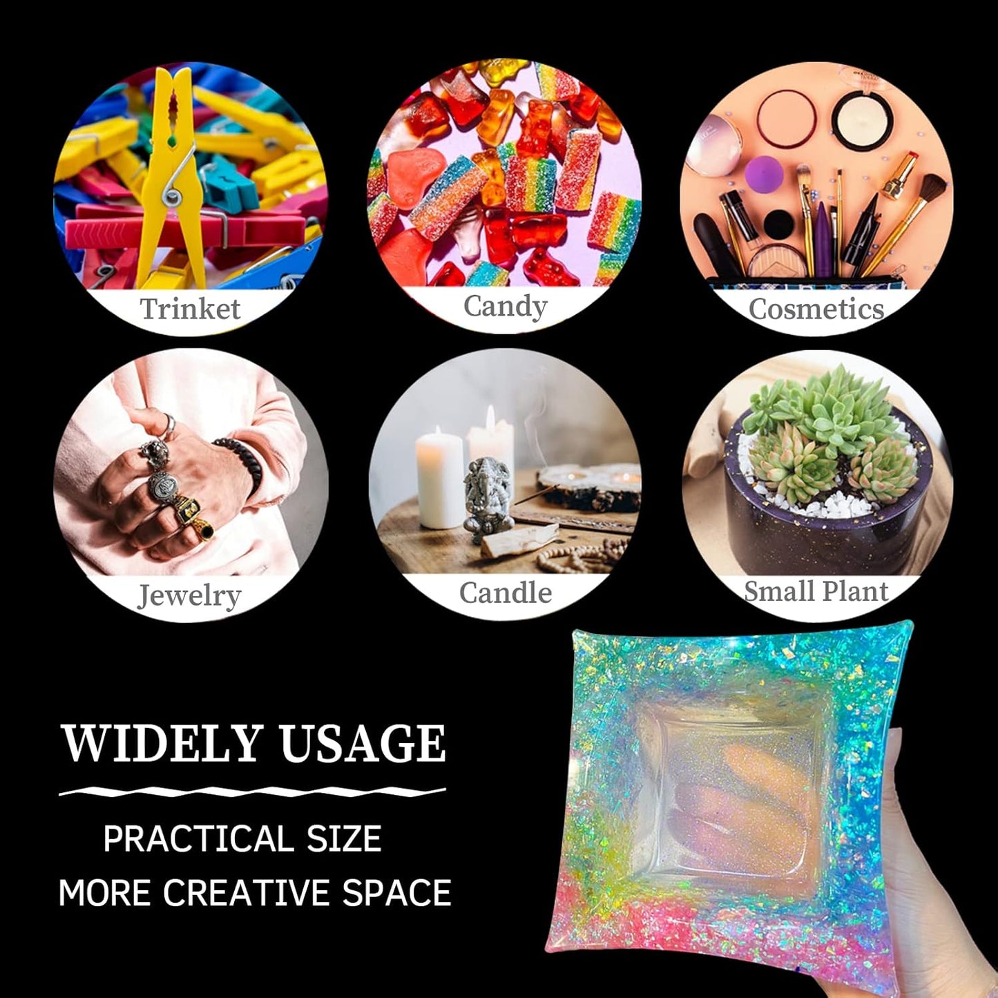 2PCS Irregular Flower Pot Silicone Mold Silicone Planter Mold Epoxy Resin Casting Mold Geometric Square Container Concrete Cement Mould for Storage DIY Art Craft Decoration