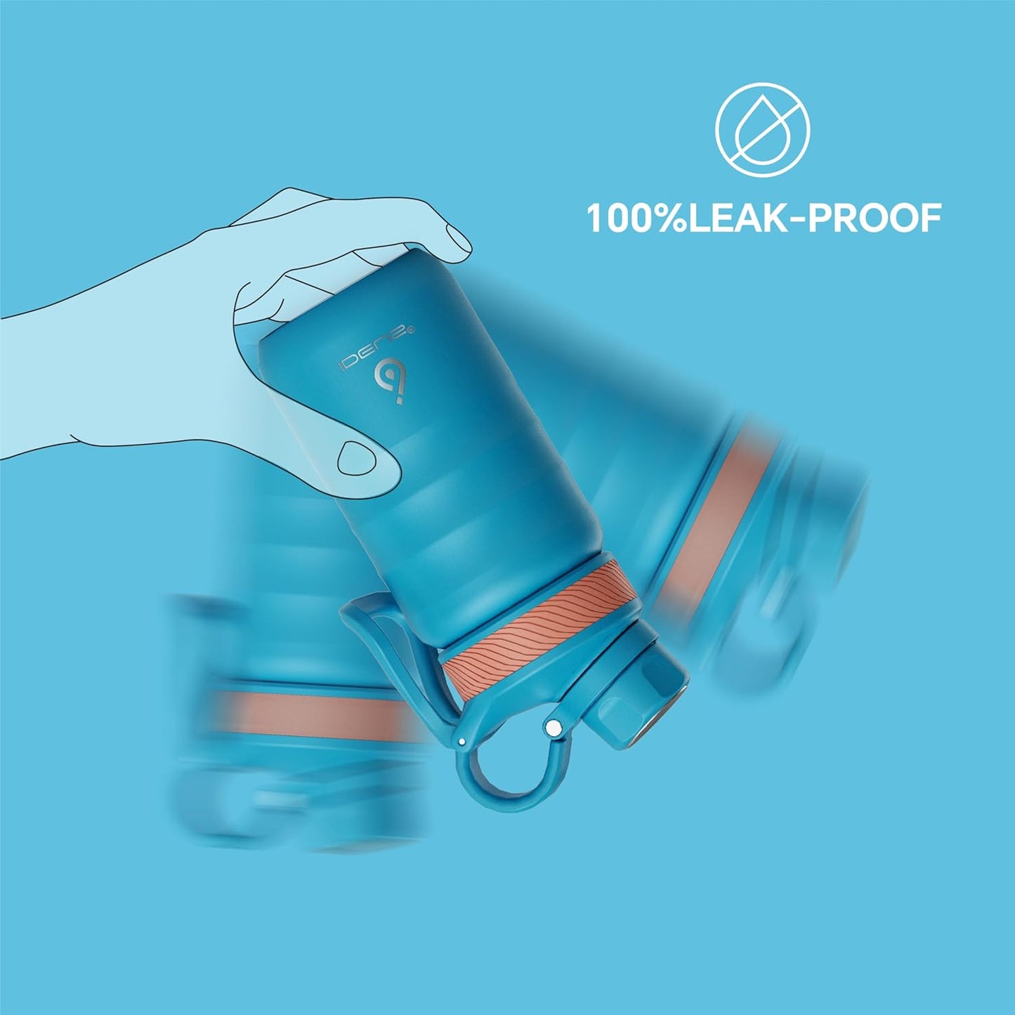 IDEUS Insulated Water Bottle 12oz, Stainless Steel Insulated Water Bottle For School, Insulated Bottles With Straws Leakproof, Vacuum Double Wall Water Bottles For Boys And Girls With 2 Lids, BPA Free