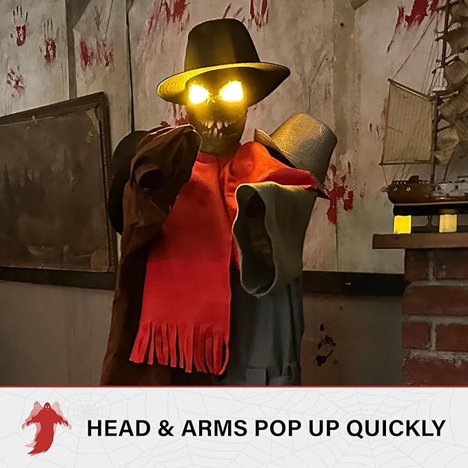 Haunted Hill Farm Life-Size Animatronic Coatrack Monster by Tekky Halloween Decoration with Motion-Activated Sounds