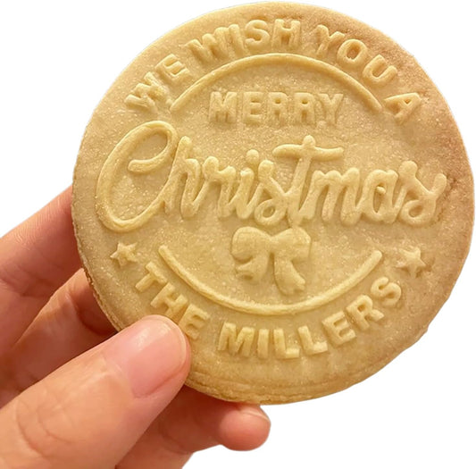 2025 Personalized Christmas Cookie Stamp Custom Merry Christmas Cookies with Your Family's Last Name Great for Baking and Holiday Decorating Ideal Gift for Bakers - Merry Christmas Cookie Stamp